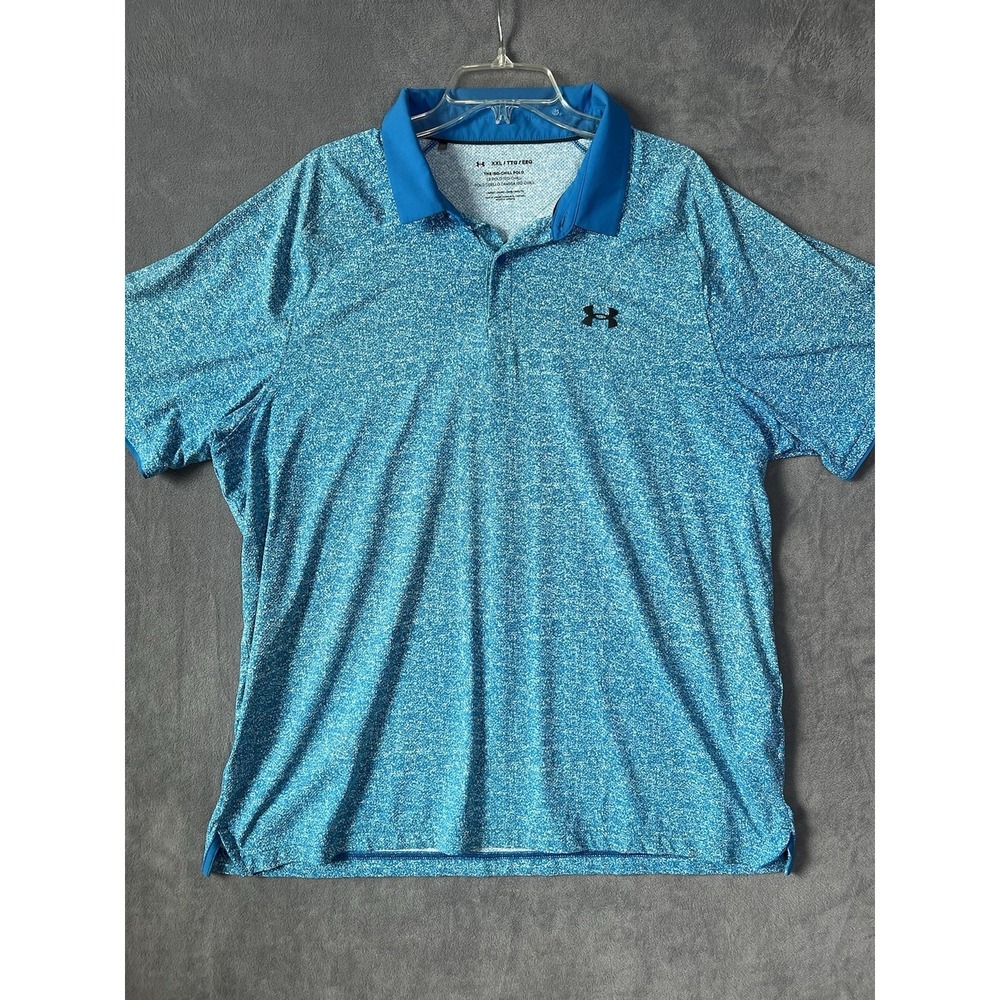 Under Famous Men's The Iso Chill Polo Shirt Size XXL Gold Performance Stretch